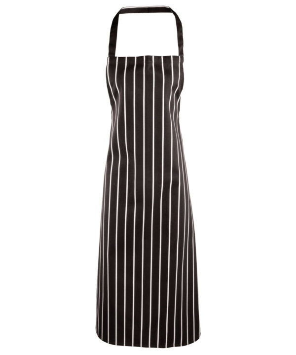 Pattern Striped bib apron PR110BKWHA