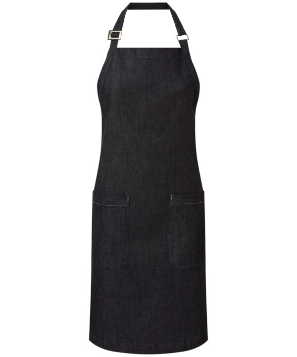 Blue Cotton denim bib apron, organic and Fairtrade certified PR113INDE0