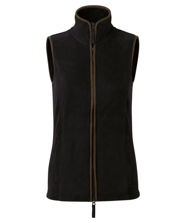 Black Women's artisan fleece gilet PR804BKBR0